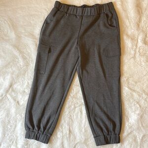 Express High Waisted Luxe Lounge Grey Cargo Joggers